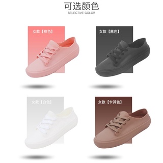/防水鞋/升級款韓國時尚水鞋淺口小白鞋套腳止滑廚房勞保低幫工作水鞋雨鞋廚師鞋百搭學生韓版防滑水靴成人潮低幫雨靴女%優
