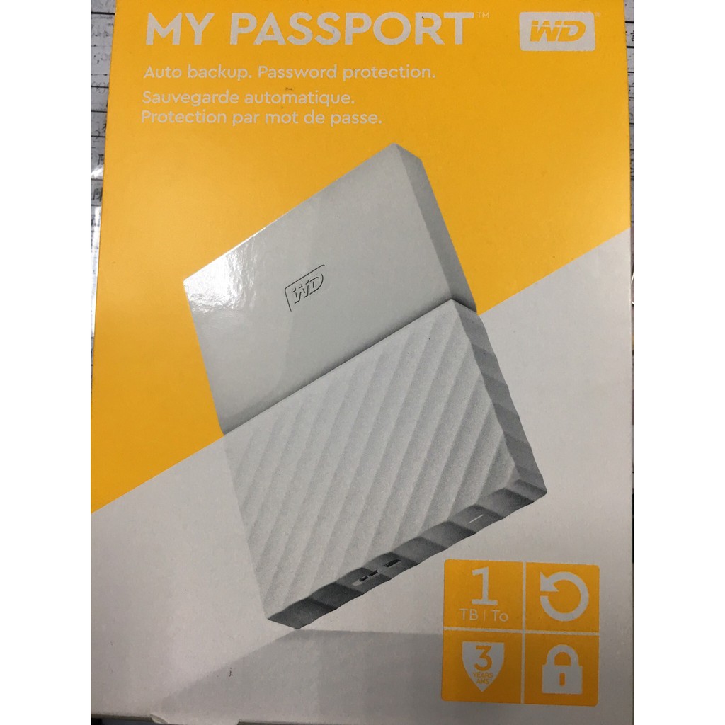 WD My Passport 1TB(白) 2.5吋行動硬碟