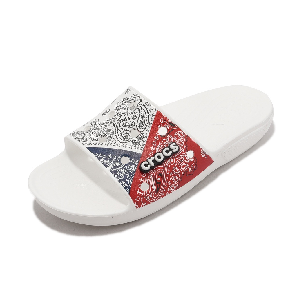 Crocs 拖鞋 Classic Bandana Slide 紅綠藍 白 變形蟲 男女鞋 【ACS】 20806490H
