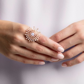 [➰Timeless Glamour➰］SWAROVSKI ♠ Sunshine Cocktail 玫瑰金戒指