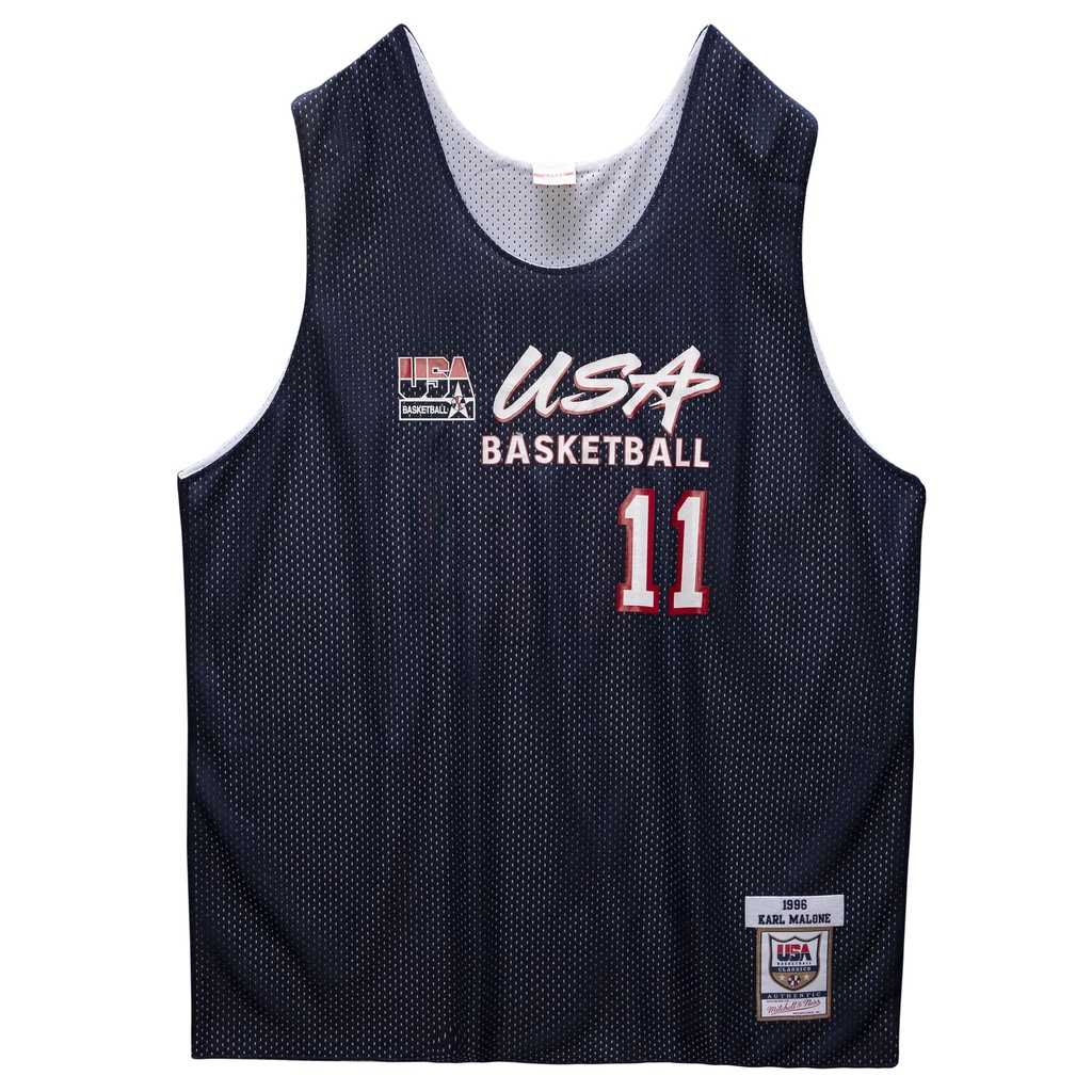 1996 Dream Team USA 球員版雙面練習球衣 Karl Malone 深藍白
