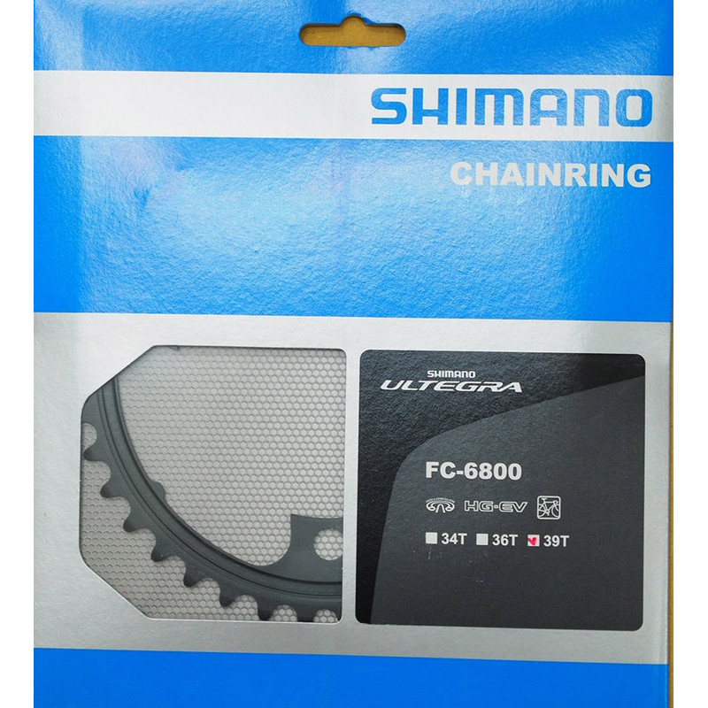 SHIMANO Ultegra FC-6800 2x11速大齒盤39T修補齒片，黑灰色