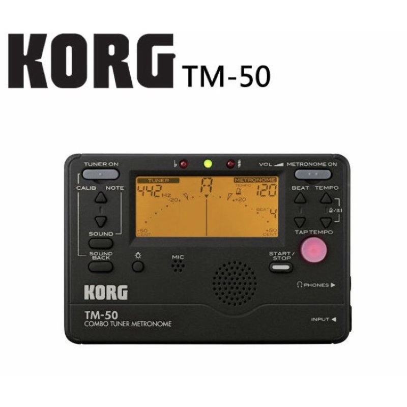 KORG TM-50｜二手｜調音器、節拍器+原廠調音夾 部分瑕疵可議價