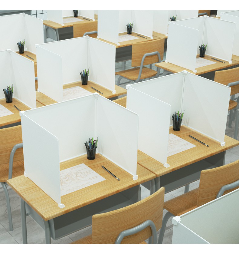 【防疫】現貨 課桌上隔離擋板 塑料分隔食堂防護擋板 考試防止作弊學生專用隔離板 支持訂製