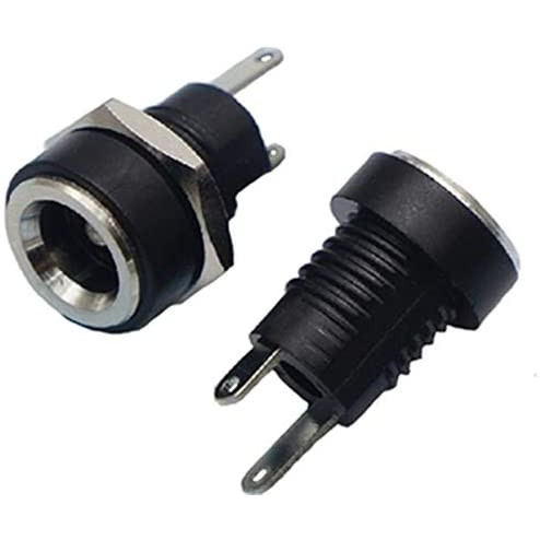 [創物客] 全銅 DC 電源 插座 2腳焊線 5.5*2.1 / 2.5 母頭 直流插座 帶固定螺母