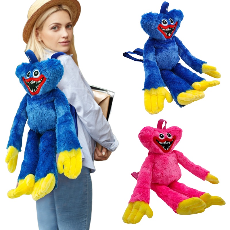 40cm Huggy Wuggy Bag Poppy Playtime 毛絨背包遊戲填充玩具書包兒童女孩娃娃