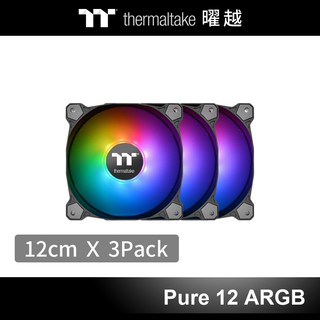曜越 Pure 12 ARGB Sync水冷排風扇主機板連動TT Premium 頂級版 (三顆包裝)