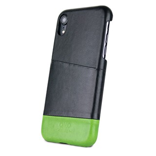 【Alto】Metro 系列 iPhone X / Xs / XR / Xs Max 皮革保護殼 (渡鴉黑/萊姆綠)