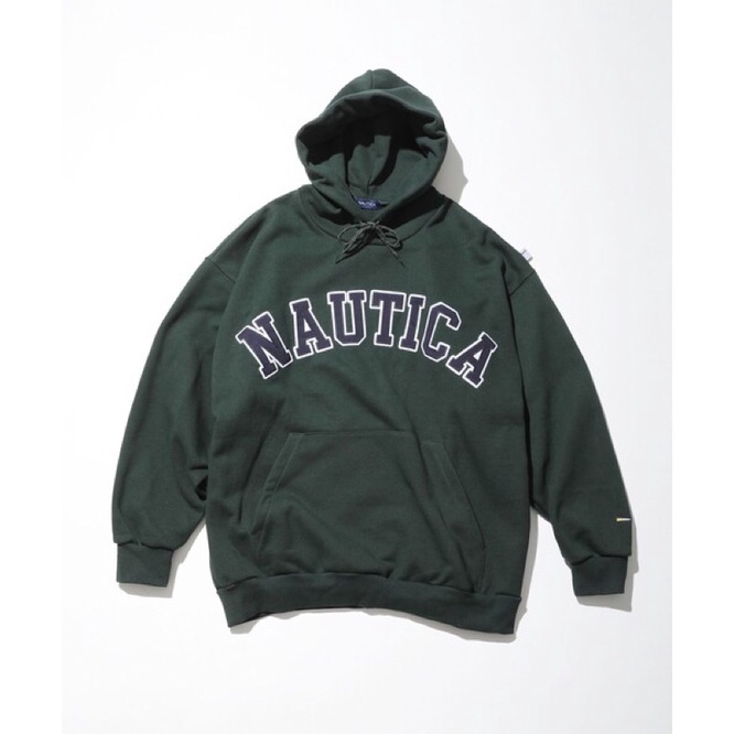 {FLOM} 台南實體店 NAUTICA Arch Logo Sweat Hoodie 寬版 帽T 帽踢 重磅 長谷川