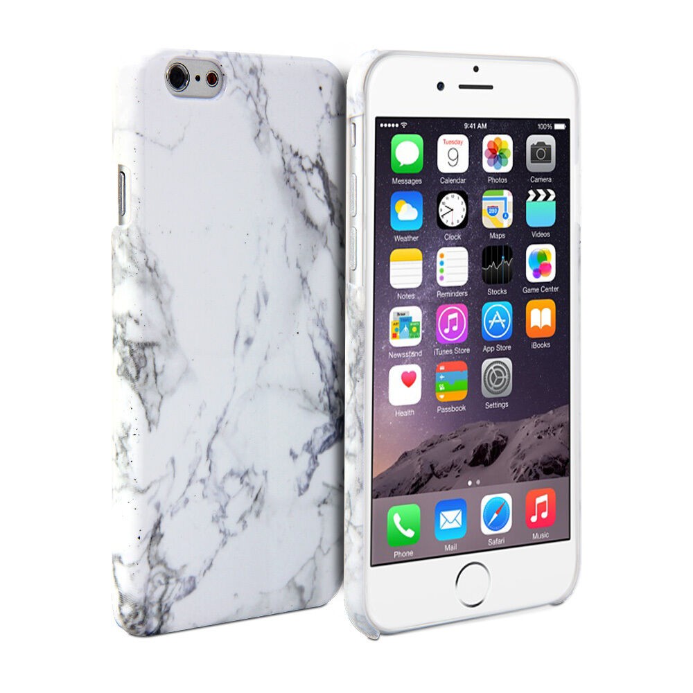 Iphone 6s 手機殼黑色白色花崗岩大理石iphone 6 硬磨砂保護套iphone 6s Plus 保護殼外殼 蝦皮購物