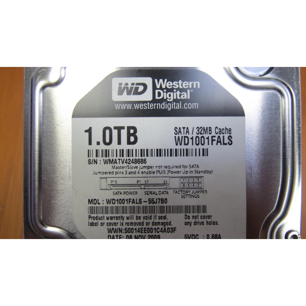 WD WD1001FALS 32MB/SATA3.0Gb/1TB/黑標3.5吋硬碟