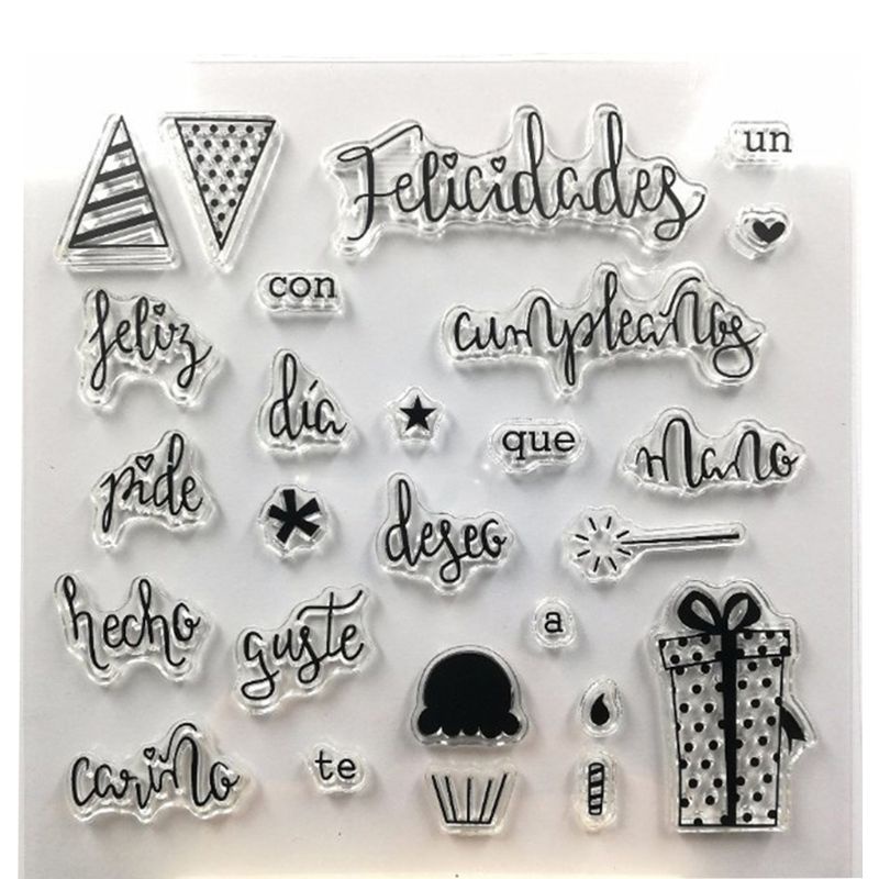 愛* 西班牙禮物透明矽膠印章用於創意裝飾橡皮印章聖誕結婚卡製作