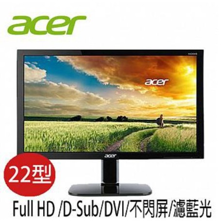 ACER宏碁 KA220HQ 22型 FullHD 護眼低藍光 液晶螢幕