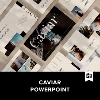 Caviar Powerpoint 時尚極簡風高階版式設計PPT模板.P2019110502