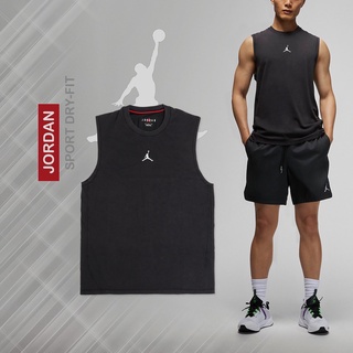 Nike 背心 Jordan Sport 男款 黑 無袖 喬丹 透氣 訓練 小logo 【ACS】 DM1828-010