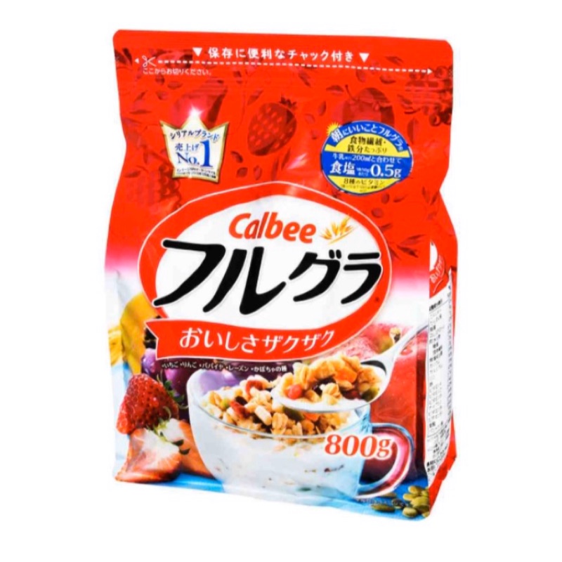 日本代購🇯🇵 calbee 草莓 水果 麥片 一包800g 大包裝 早餐麥片