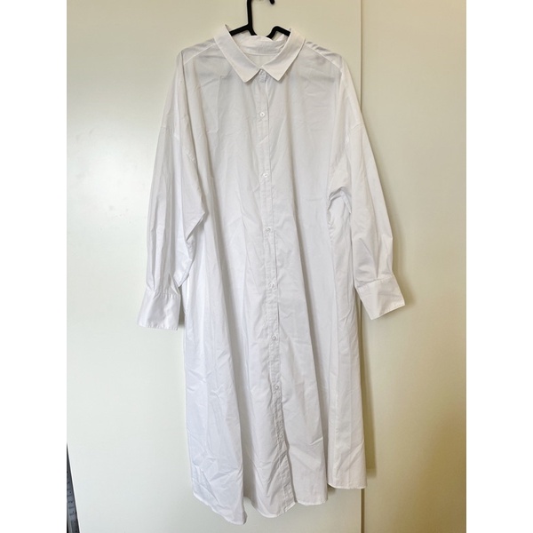 gu白色傘狀襯衫洋裝