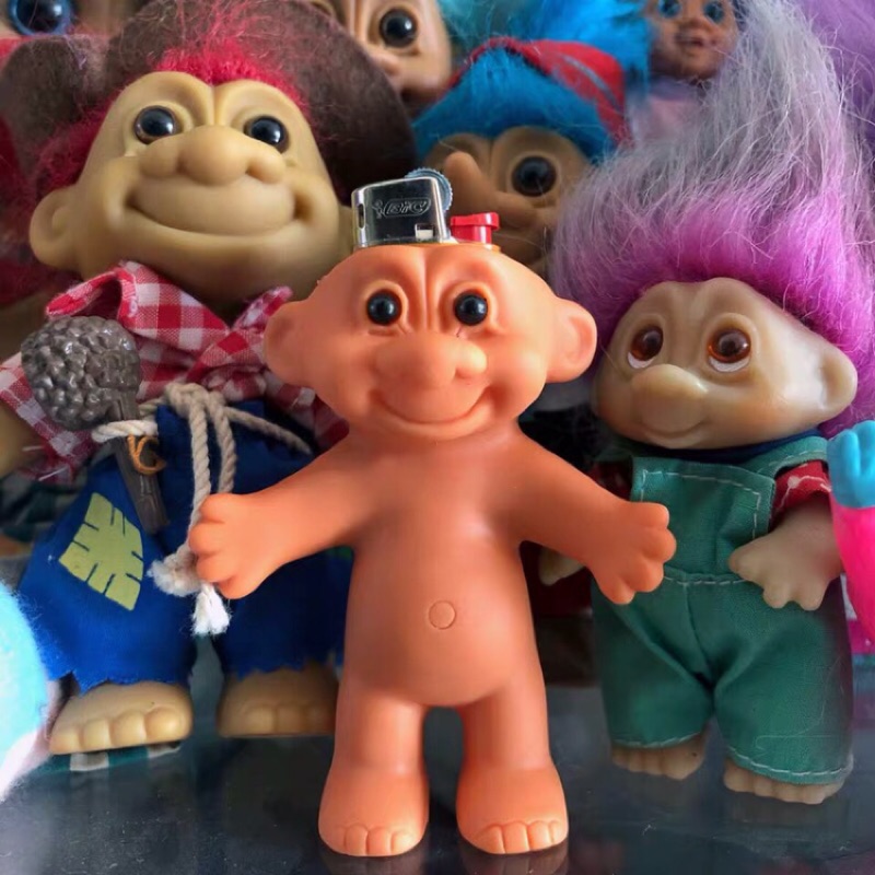 『老番顛』現貨 巨魔娃娃 1980s Troll Doll Trolls 醜娃 巨魔 打火機套 魔法精靈 公仔 火機套