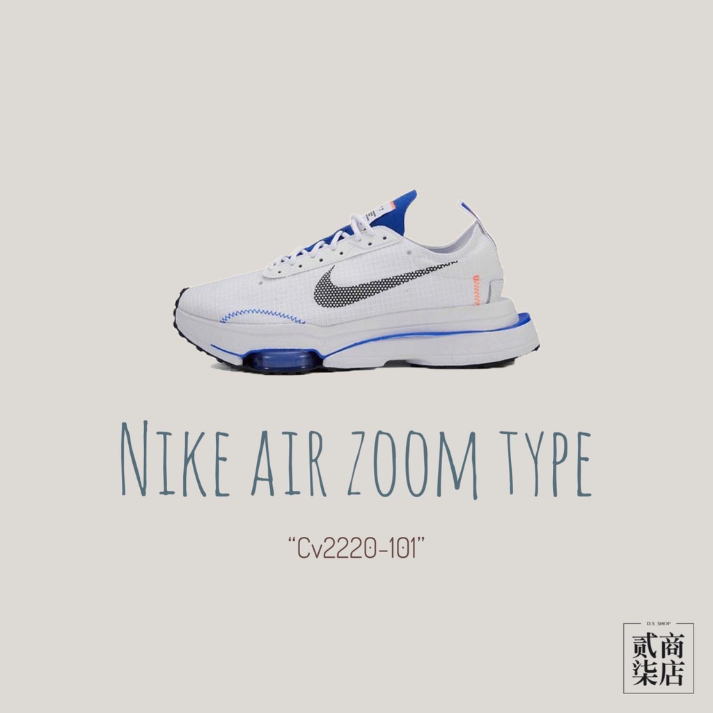 (貳柒商店) Nike Air Zoom-Type SE 男款 白色 白藍 氣墊 休閒鞋 復古 CV2220-101