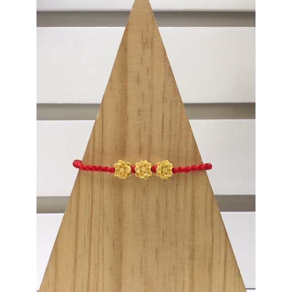 「瑞安珠寶」9999純金蓮花造型設計編織黃金手鍊