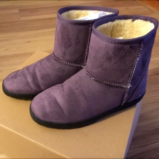 MUJI無印良品 紫色絨毛短靴（XL)