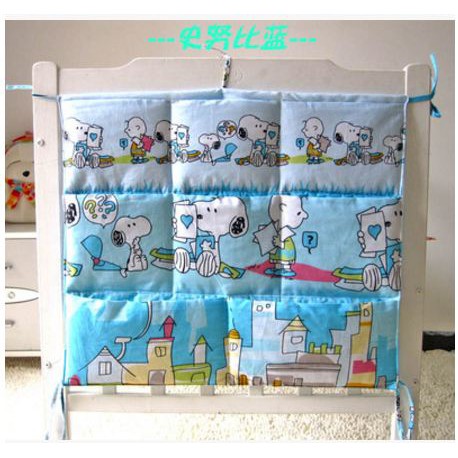 台灣現貨🎉嬰兒床床頭尿布收納袋A8148 收納掛袋 床邊儲物袋 純棉 品優生活