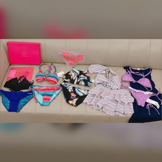 全新 wave waveshine wave shine Roxy 削肩 泳衣 綁帶 比基尼 bikini 泳裝 美背