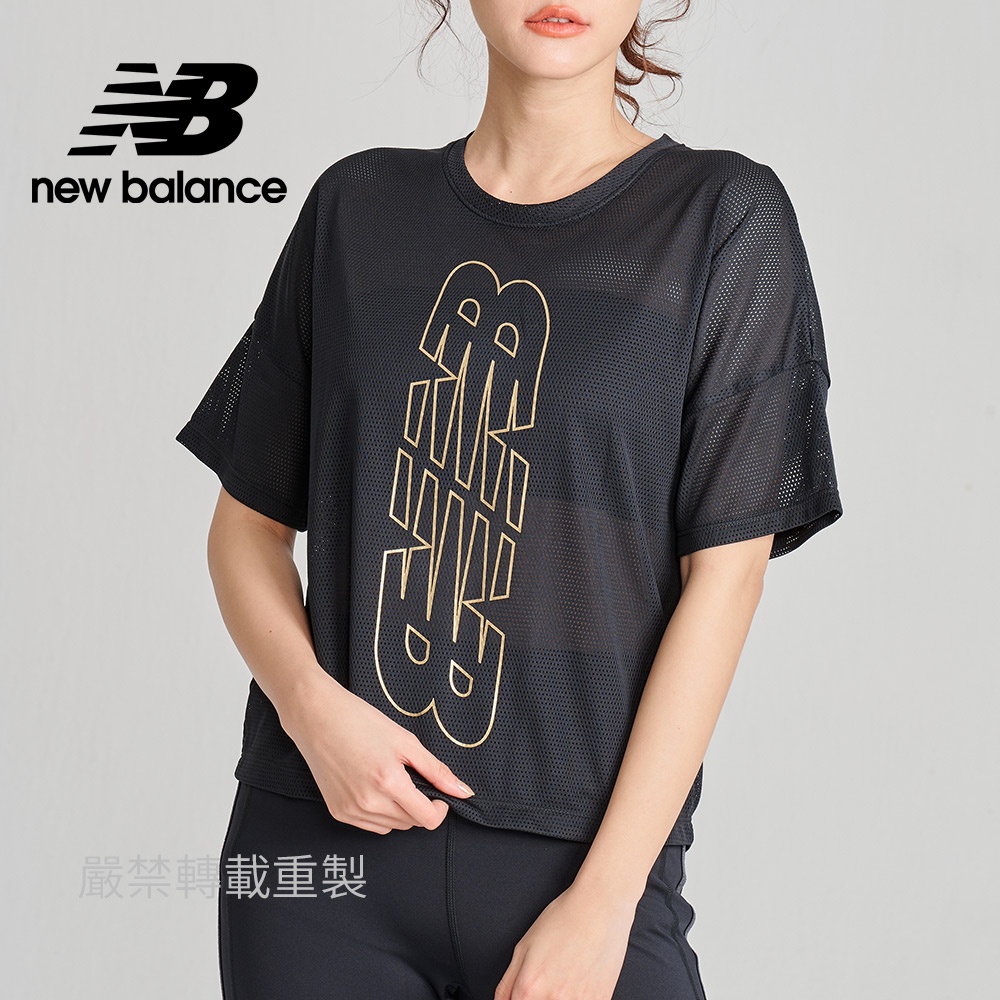 【New Balance】 NB 運動短袖上衣_女性_黑色_WT13153BK