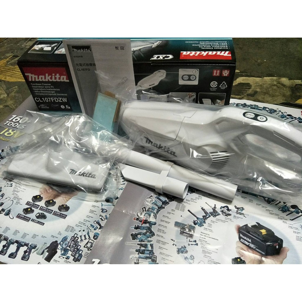 白色 牧田 Makita CL107FD 12V鋰電充電式手提式吸塵器-單機