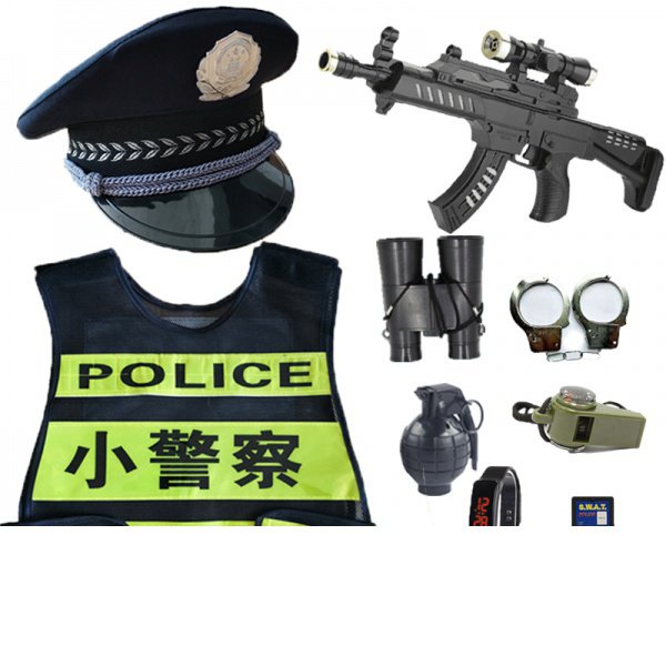 【兒童玩具熱銷】兒童小警察玩具套裝黑貓警長帽子男孩特種兵作戰裝備聲光玩具槍 T31G