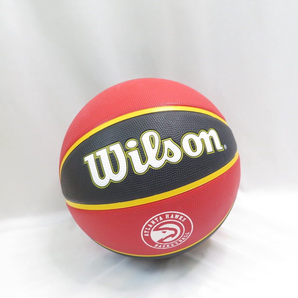WILSON 維爾遜 NBA 隊徽系列 七號籃球 橡膠籃球 老鷹隊 WTB1300XBATL 黑紅【iSport】