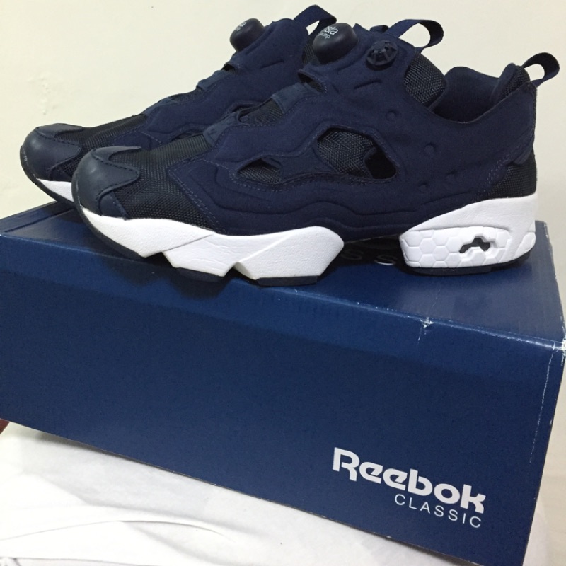 Reebok pump 藍 二手 9成新 充氣 運動鞋 慢跑鞋 藍魂 US7.5/25.5cm/EUR40