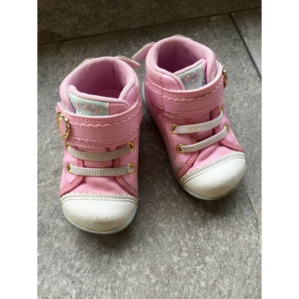 日本 Moonstar Carrot 護踝寶寶機能學步鞋 12.5cm 包覆 粉紅 天使 翅膀 月星