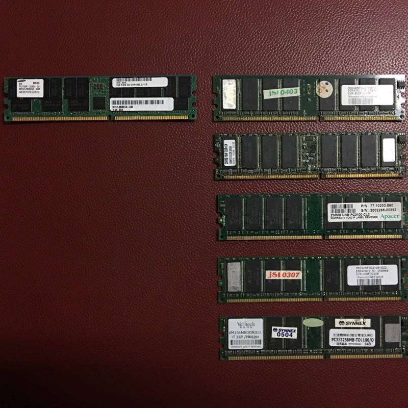 桌上型 多條 記憶體 RAM DDR1 DDR333 DDR400 1G、256M