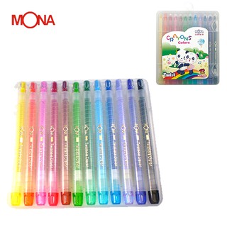 『LS王子』 MONA 12-24色 旋轉蠟筆 硬盒裝/ 蠟筆 美工筆 記號筆 捲筆