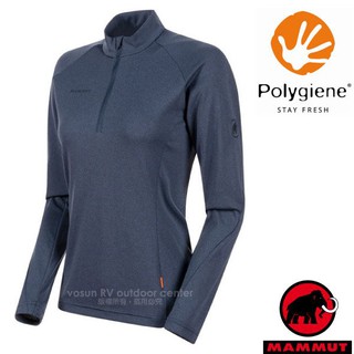 【MAMMUT 長毛象】送》女 輕量抗菌透氣 半開襟長袖排汗衣 Aegility Half 長袖T恤 00720