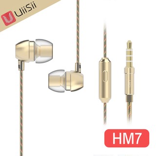【UiiSii HM7香水線材入耳式線控耳機】-金色