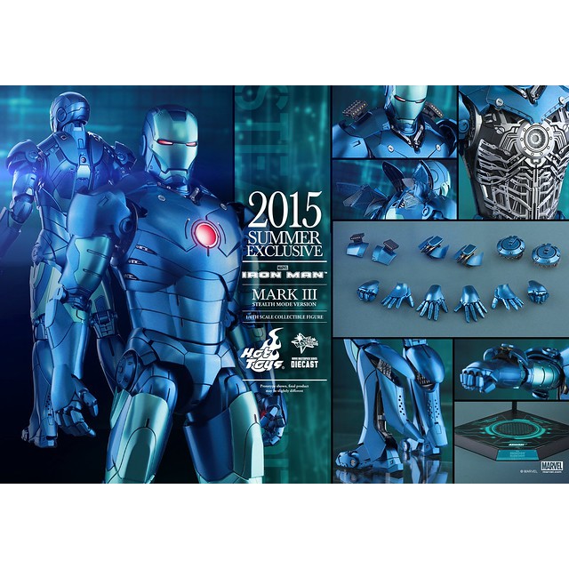 野獸國 Hot Toys – MMS314D12 –【 合金 鋼鐵人 】 馬克3 匿蹤藍 MMS314 非 MMS256