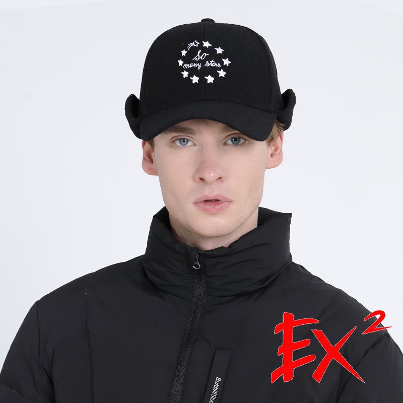 【EX2德國】造型保暖護耳棒球帽『黑』368068
