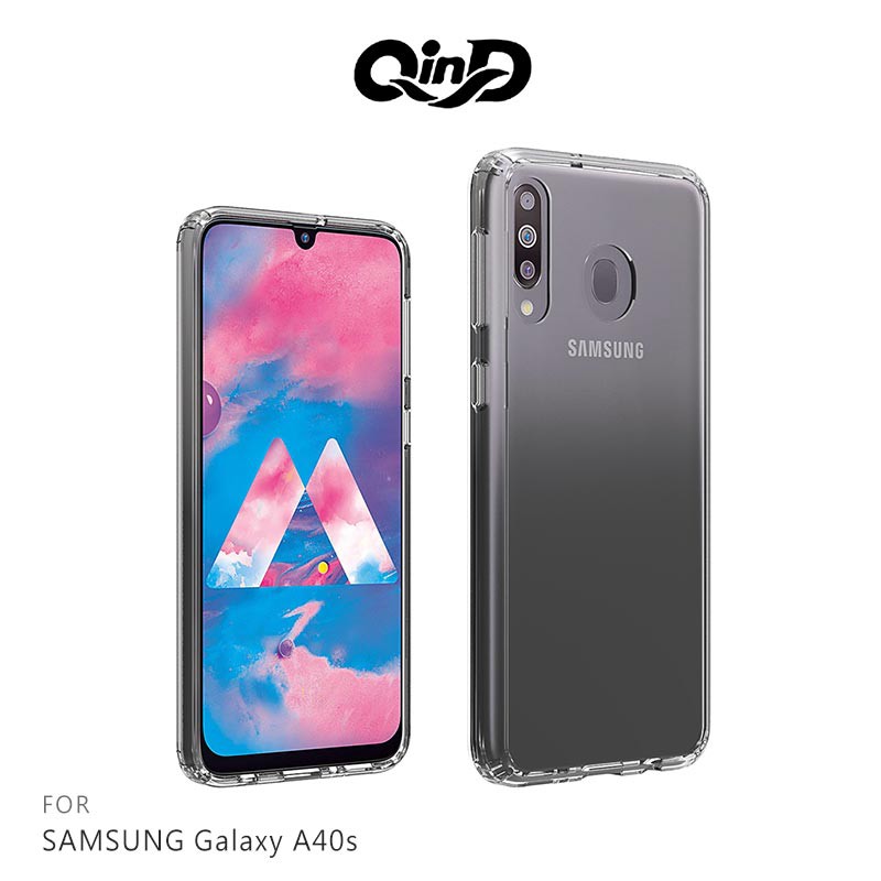 QinD SAMSUNG M30/A40s 雙料保護套 螢幕鏡頭加高 透明殼 手機殼