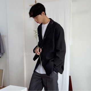 Image of 【KOREA MOOS】標配經典長袖 西裝外套 軟墊肩 西裝 外套 穿搭 質感 休閒西裝外套