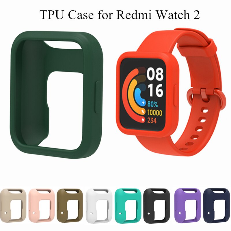 適用紅米手錶2保護殼 紅米Redmi Watch2手錶硅膠保護套 Mi watch Lite防塵 防摔半包鏤空錶殼