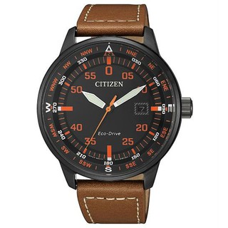 CITIZEN星辰 BM7395-11E 時尚質感皮帶款光動能腕錶 /黑麵 42mm