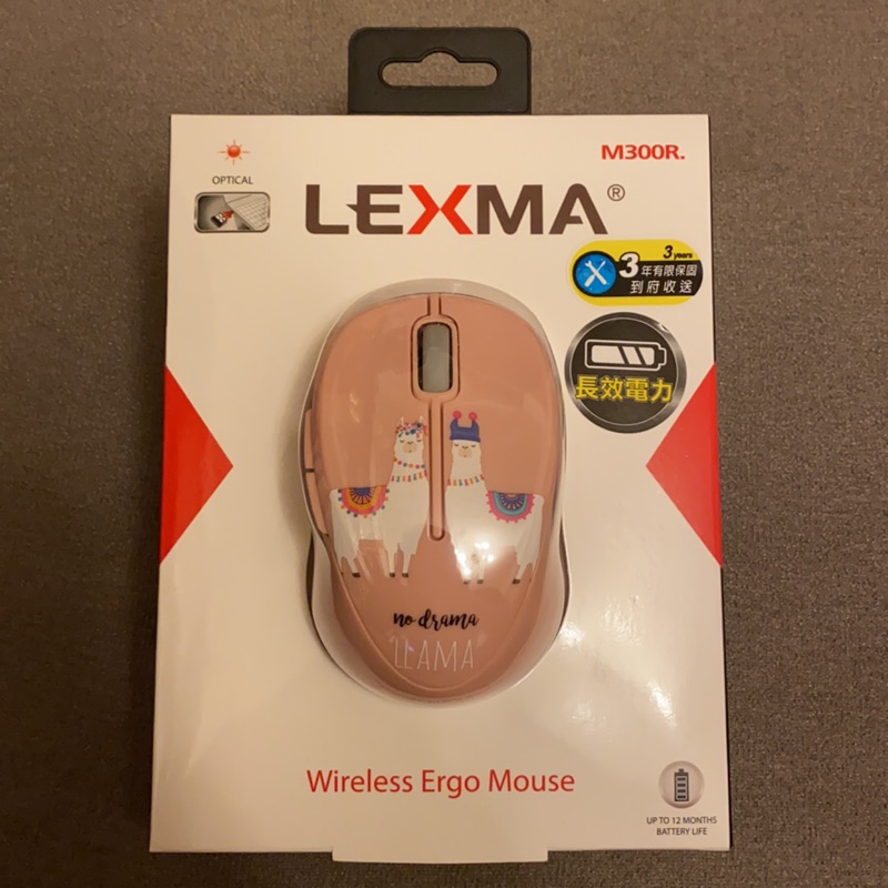 LEXMA M300R PK 2.4GHz無線光學滑鼠 羊駝彩繪
