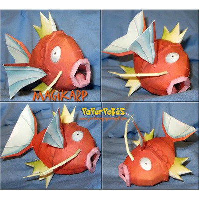 寶可夢_鯉魚王 立體紙模型 手工 DIY 3D 摺紙 折紙 紙製品 口袋妖怪 神奇寶貝 鯉魚