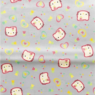 【震撼精品百貨】Hello Kitty 凱蒂貓~日本三麗鷗SANRIO KITTY日本正版布料110X100CM-金香藍