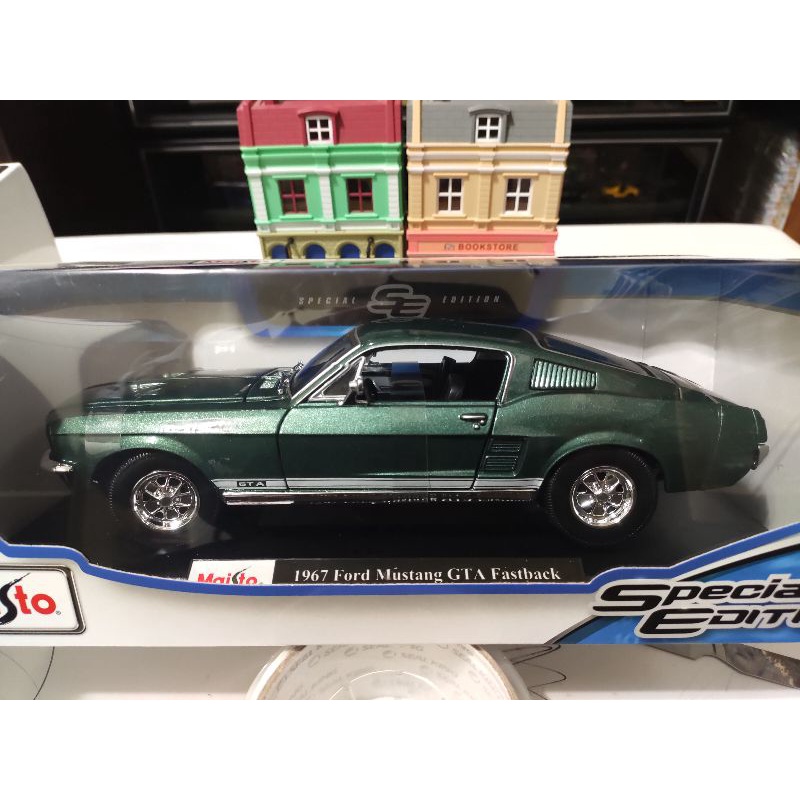 Maisto 美馳圖 1:18 1/18 1967 Ford Mustang GTA 綠 汽車模型 美國肌肉跑車 全新