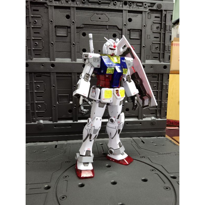 GUNDAM鋼彈一番賞A賞MG版rx-78-2 THE ORIGIN版初鋼彈模型部分透明組裝塗裝完成版本