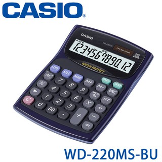 【3CTOWN】含稅【公司貨附保卡】CASIO卡西歐 WD-220MS 防水防塵商用計算機 2色:藍黑 藍白