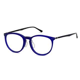 光學眼鏡 知名眼鏡行 (回饋價) - TR90超彈性樹脂+複合材質 木紋藍框系列 15389光學鏡框 (複合材質/全框)